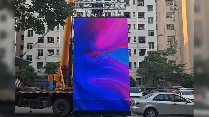 10m Ultra Long Folding LED Screen Structural Folding Test On Site