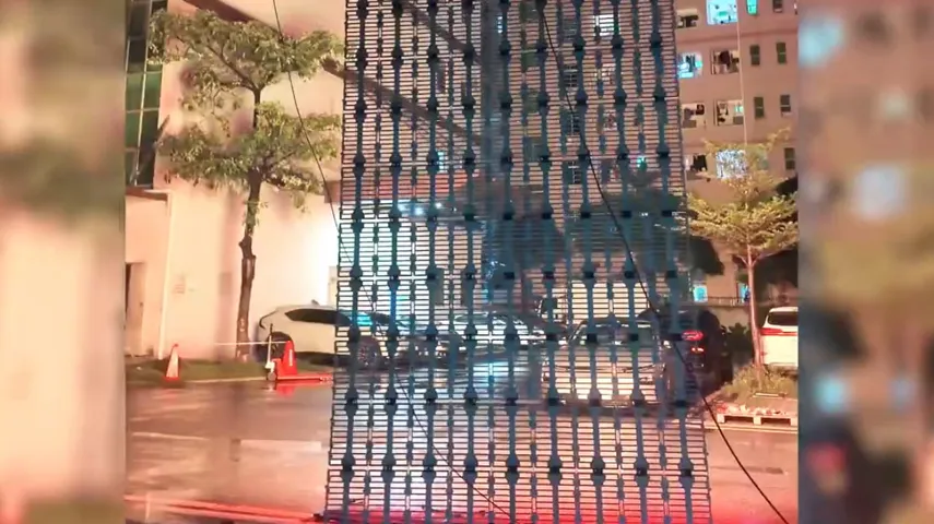 2×6m Transparent Wind Resistant Folding Screen Extreme Wind Test Footage