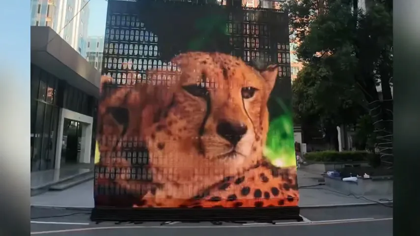 Folding Grid LED Screen Demo Lightweight Transparent Structure Showcase
